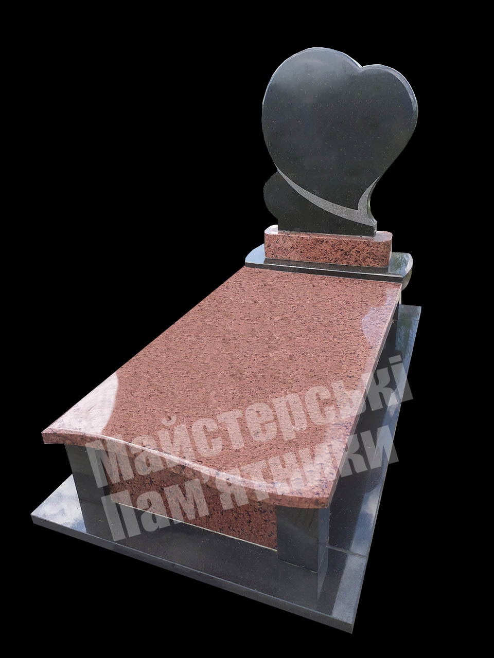 пам'ятник дитячий, лезниківський граніт, верхня плита у вигляді серця