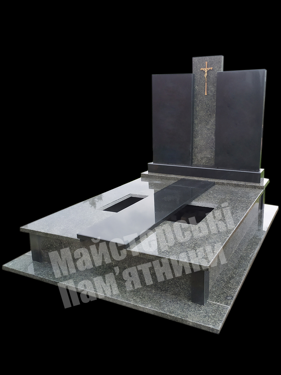 подвійний пам'ятник у європейському стилі з маславського граніту