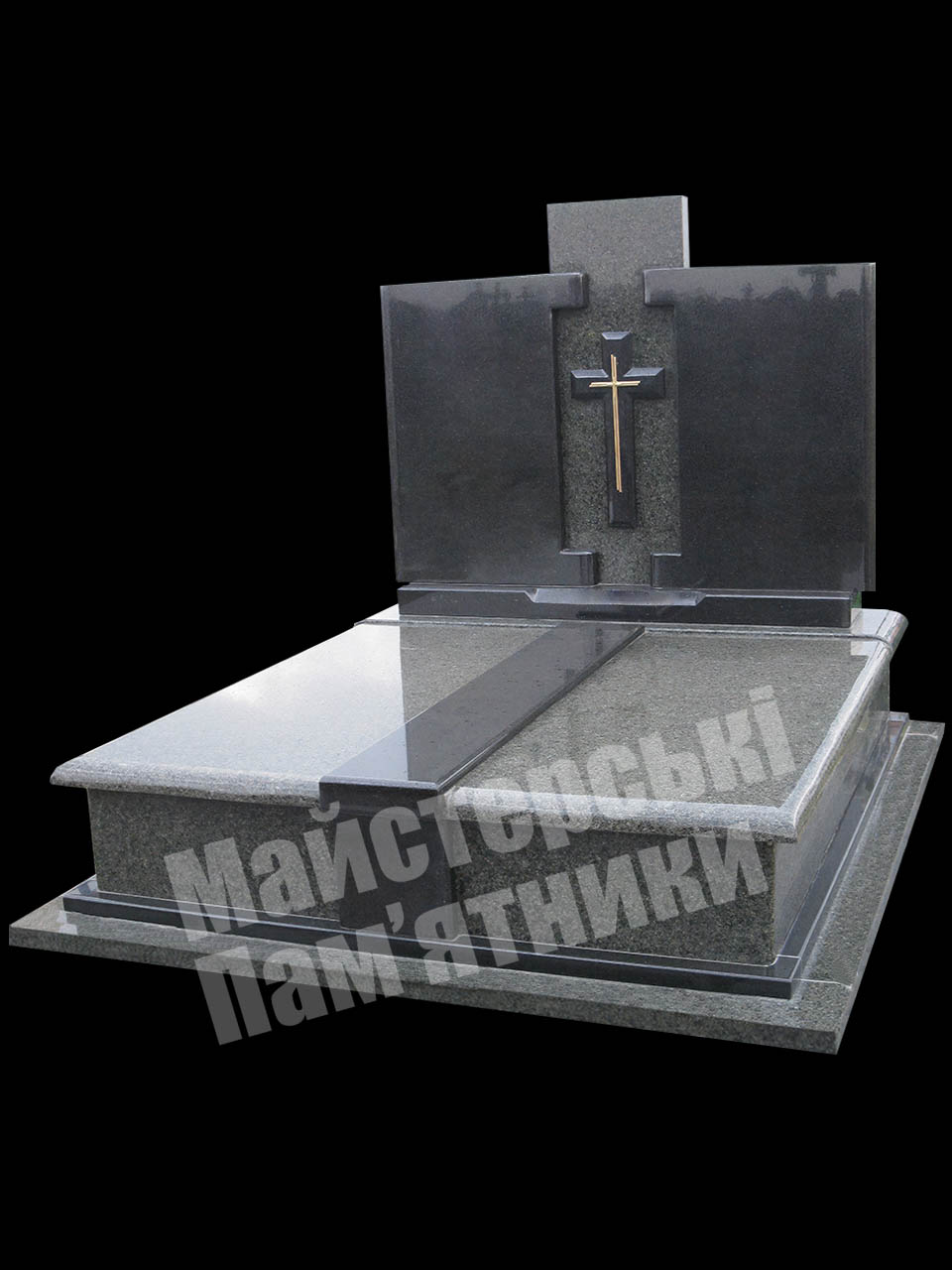 подвійний пам'ятник у європейському стилі з маславського граніту, спеціальний дизайн