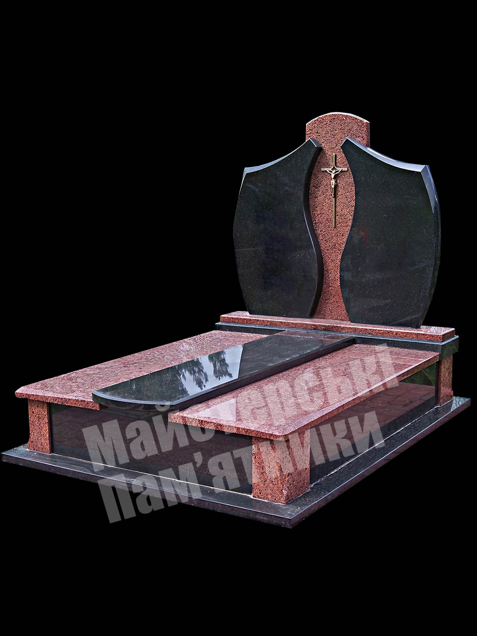 подвійний закритий пам'ятник з лезниківського граніту