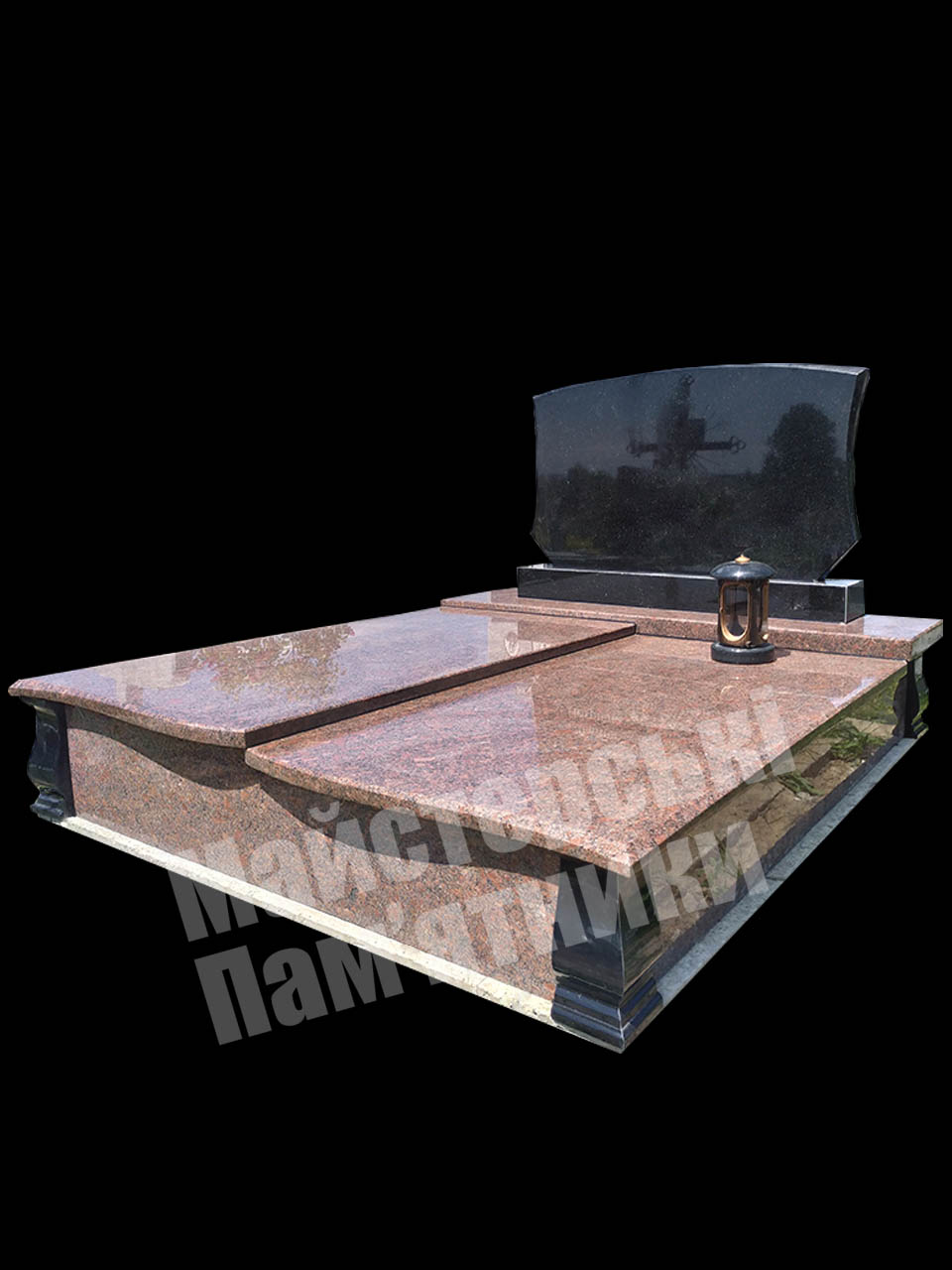 двійний закритий пам'ятник з новоданилівського граніту